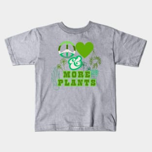 Peace, Love, and More Plants - Retro Pacific Northwest Style Kids T-Shirt